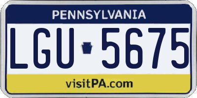 PA license plate LGU5675