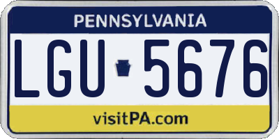 PA license plate LGU5676