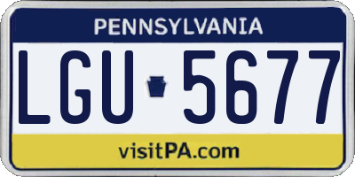 PA license plate LGU5677