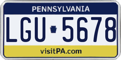 PA license plate LGU5678