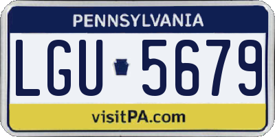 PA license plate LGU5679