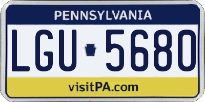 PA license plate LGU5680