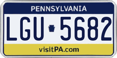 PA license plate LGU5682