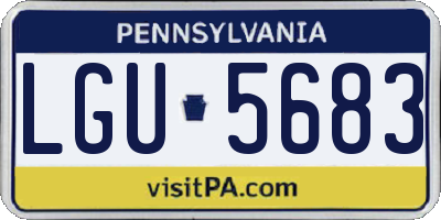 PA license plate LGU5683