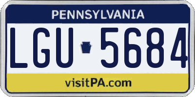 PA license plate LGU5684