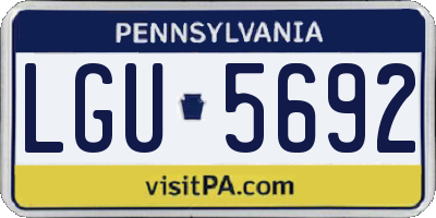 PA license plate LGU5692