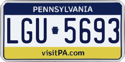 PA license plate LGU5693