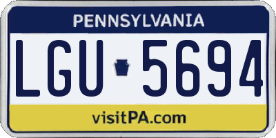PA license plate LGU5694
