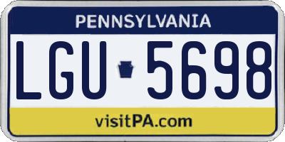 PA license plate LGU5698