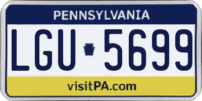 PA license plate LGU5699