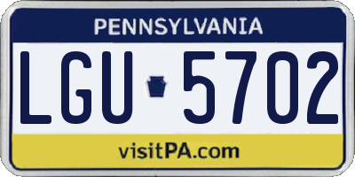PA license plate LGU5702