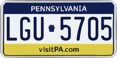 PA license plate LGU5705