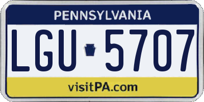 PA license plate LGU5707