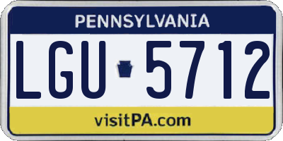 PA license plate LGU5712