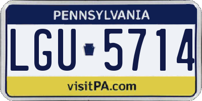 PA license plate LGU5714