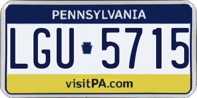 PA license plate LGU5715