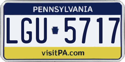 PA license plate LGU5717