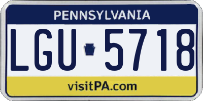 PA license plate LGU5718