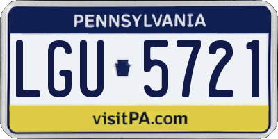 PA license plate LGU5721