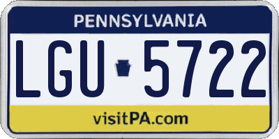 PA license plate LGU5722
