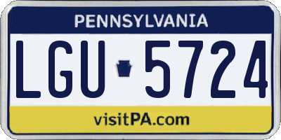 PA license plate LGU5724