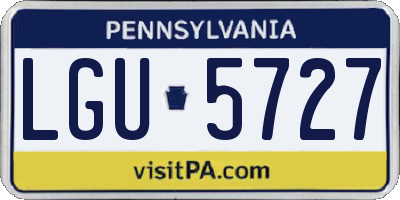 PA license plate LGU5727