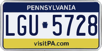 PA license plate LGU5728