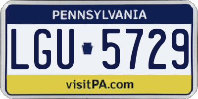 PA license plate LGU5729