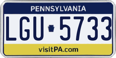 PA license plate LGU5733