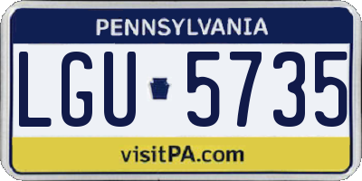 PA license plate LGU5735