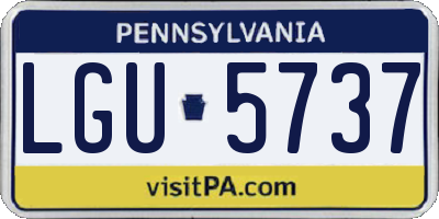 PA license plate LGU5737