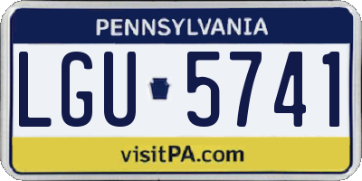 PA license plate LGU5741