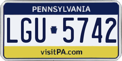 PA license plate LGU5742