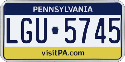 PA license plate LGU5745