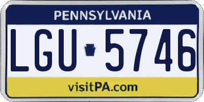 PA license plate LGU5746
