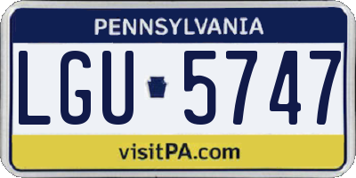 PA license plate LGU5747