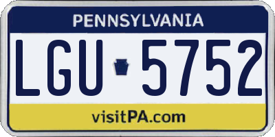 PA license plate LGU5752