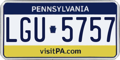 PA license plate LGU5757