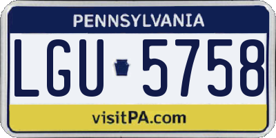 PA license plate LGU5758