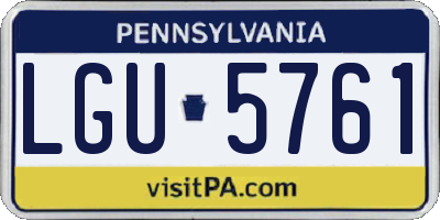 PA license plate LGU5761