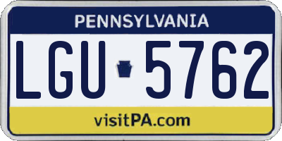 PA license plate LGU5762