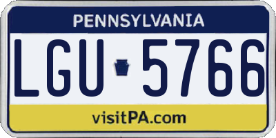 PA license plate LGU5766