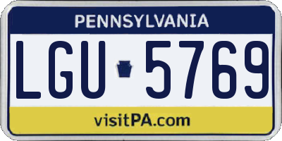 PA license plate LGU5769