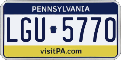 PA license plate LGU5770