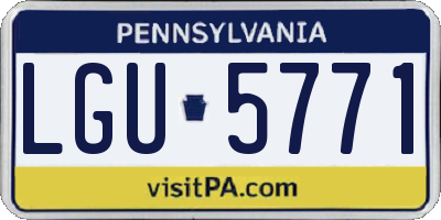 PA license plate LGU5771