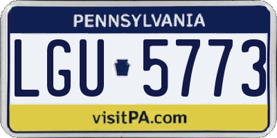 PA license plate LGU5773