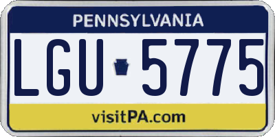 PA license plate LGU5775