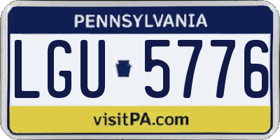 PA license plate LGU5776