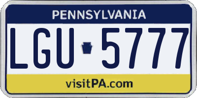 PA license plate LGU5777