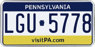 PA license plate LGU5778